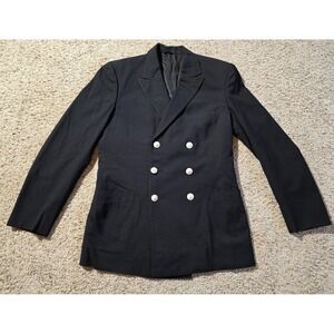 US NAVY DRESS BLUE JACKET VINTAGE VIETNAM UNIFORM COAT WOOL ENLISTED SZ 39 READ